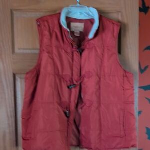 Northcrest Women's Plus Orange Quilted Vest
